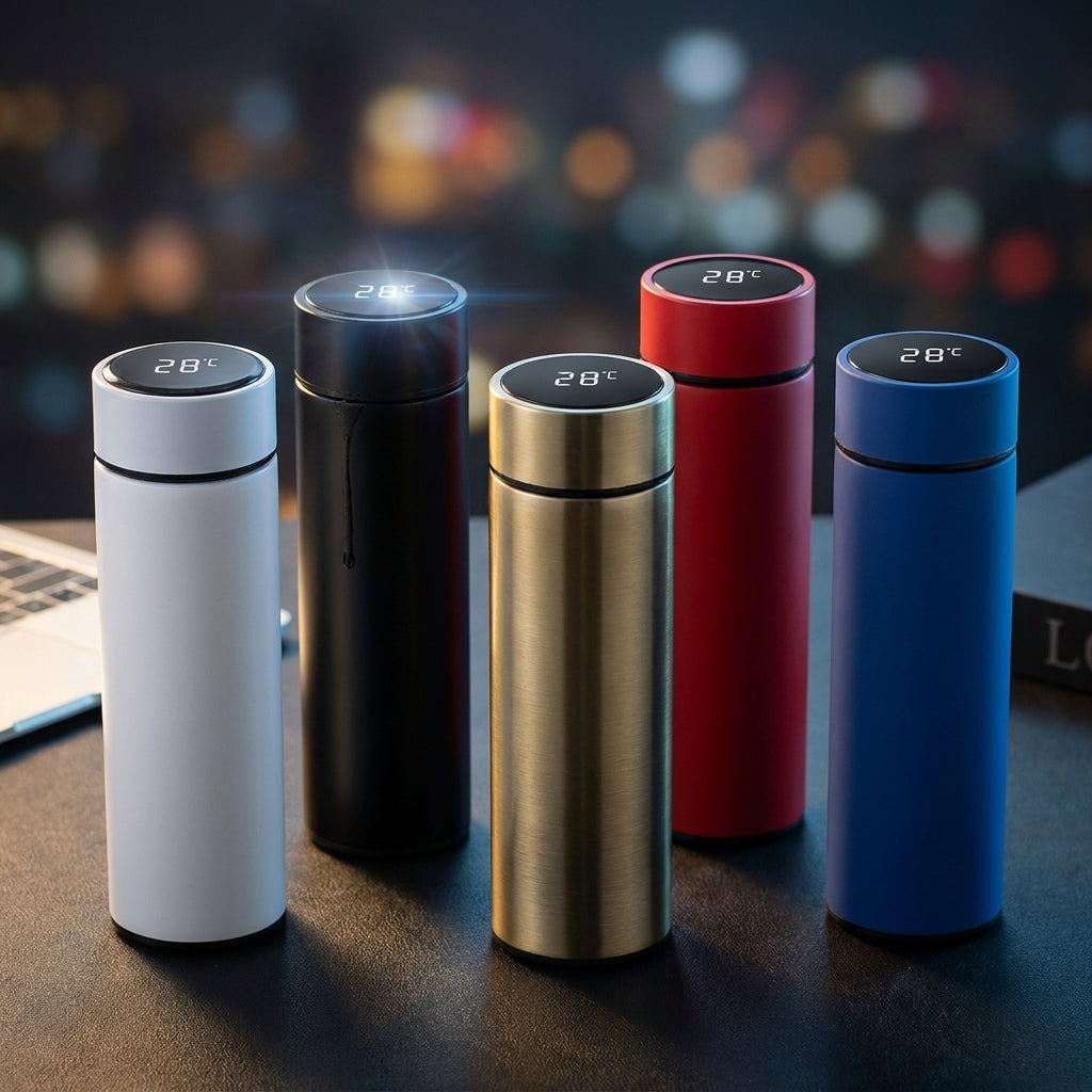 Smart Stainless Steel Thermos Bottle – 500 ml Display