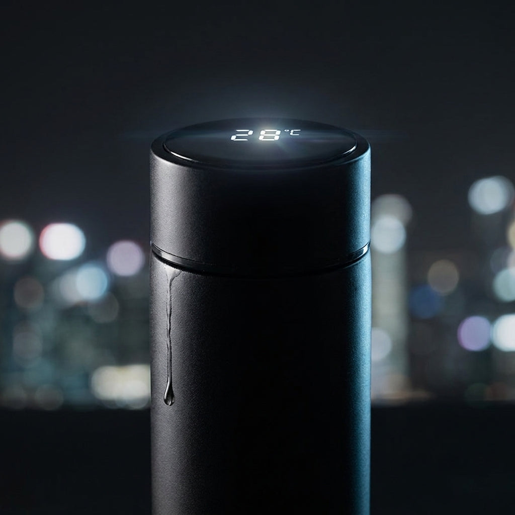 Smart Stainless Steel Thermos Bottle – 500 ml Display